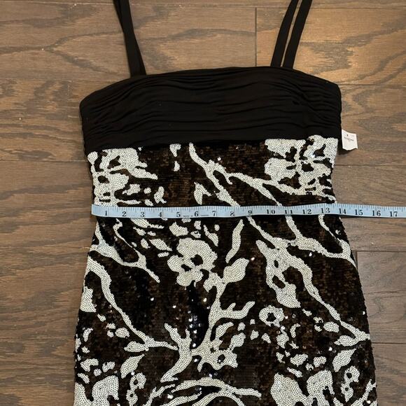Alex Evenings Petite Black and White Sequined Party / Cocktail Dress Size 4 P - Picture 5 of 10
